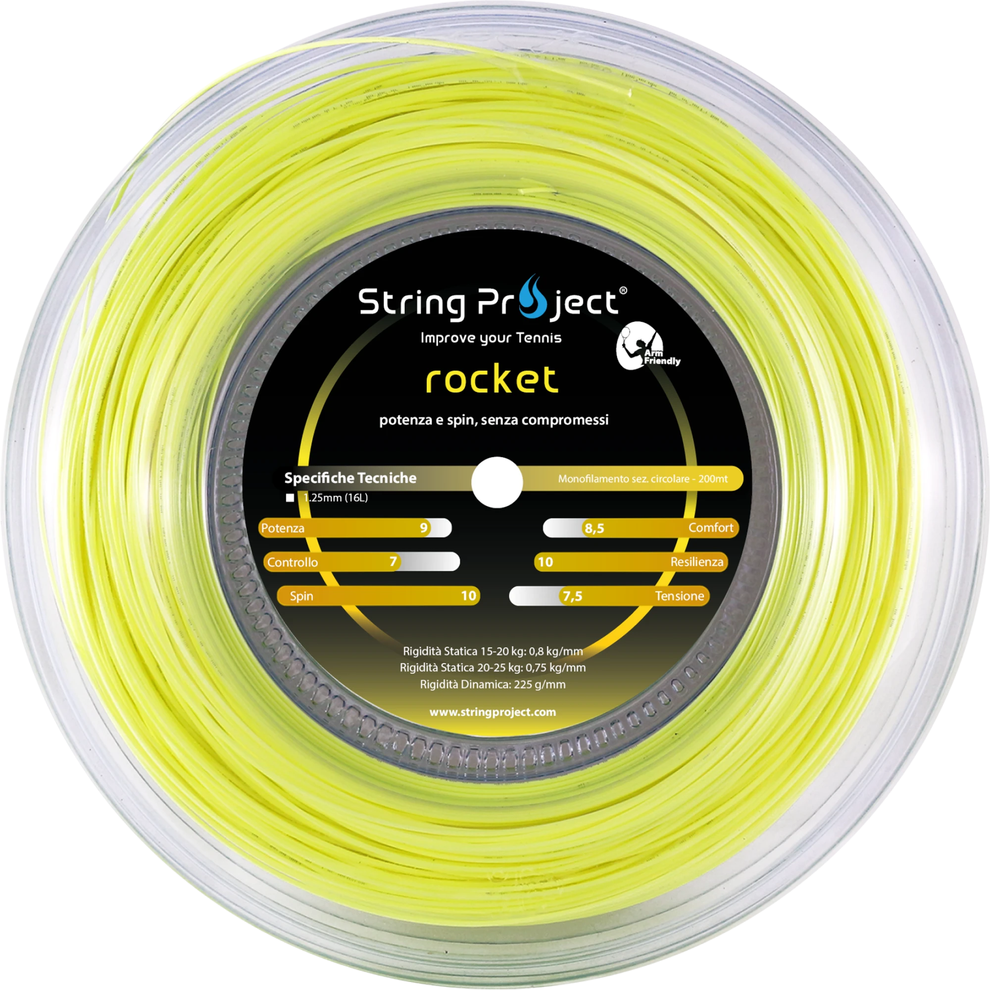 Bobina de 200 m de cuerda de tenis monofilamento String Project Rocket