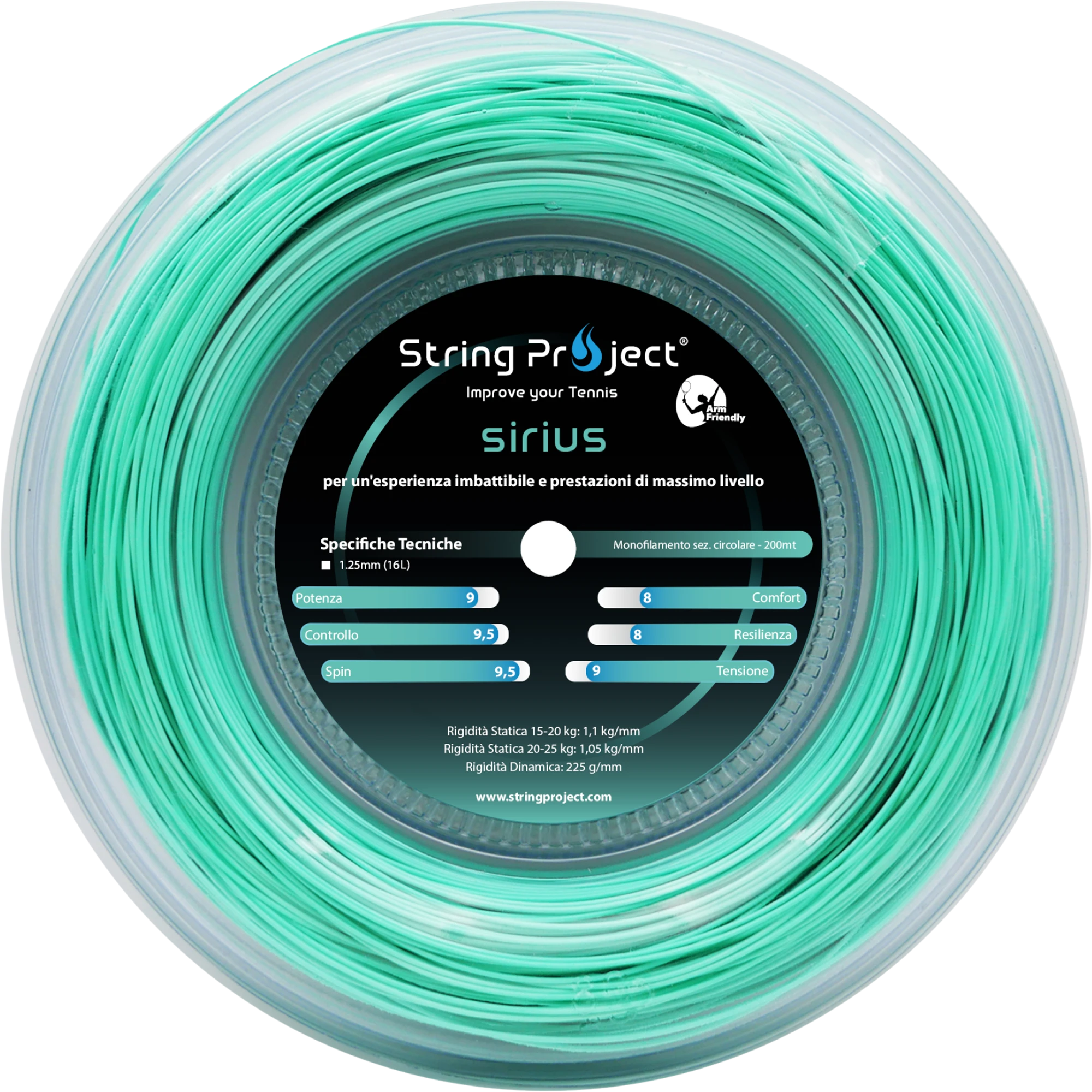 Bobina de 200 m de cuerda de tenis monofilamento String Project Sirius