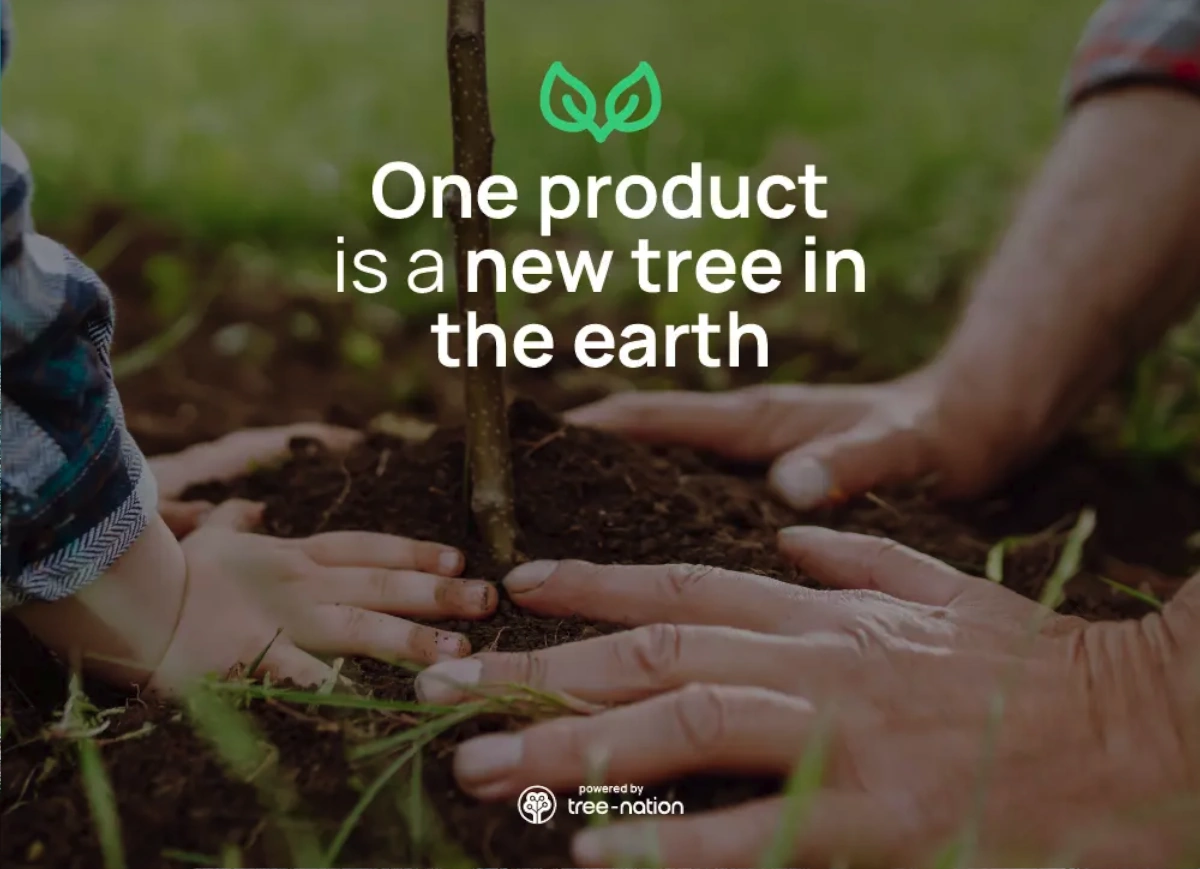 Image of a child and an elderly man planting a tree