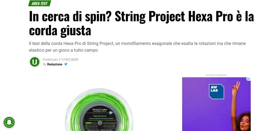 Recensione String Project Hexa Pro su ubitennis